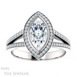 Marquise Cut Forever Brilliant Moissanite Engagement Ring #GTJ1190-marquise-fb-w