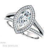 Marquise Cut Forever Brilliant Moissanite Engagement Ring #GTJ1190-marquise-fb-w