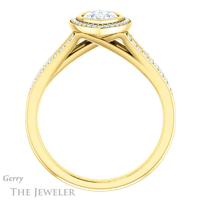 Marquise Cut Forever Brilliant Moissanite Engagement Ring #GTJ1190-marquise-fb-y