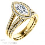 Marquise Cut Forever Brilliant Moissanite Engagement Ring #GTJ1190-marquise-fb-y