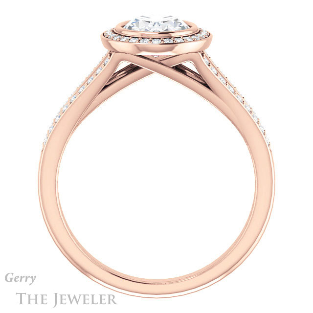 Oval Shaped Forever One Moissanite Engagement Ring #GTJ1190-oval-fo-r