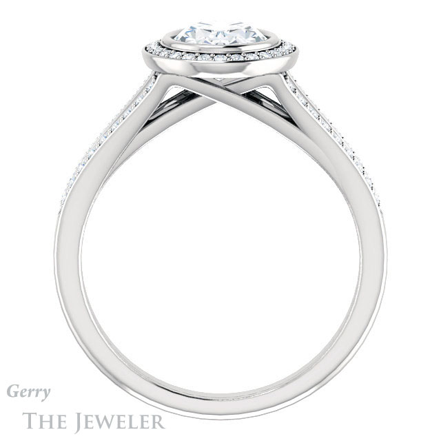 Oval Shaped Forever One Moissanite Engagement Ring #GTJ1190-oval-fo-w 2 Oval Shaped Forever One Moissanite Engagement Ring #GTJ1190-oval-fo-w
