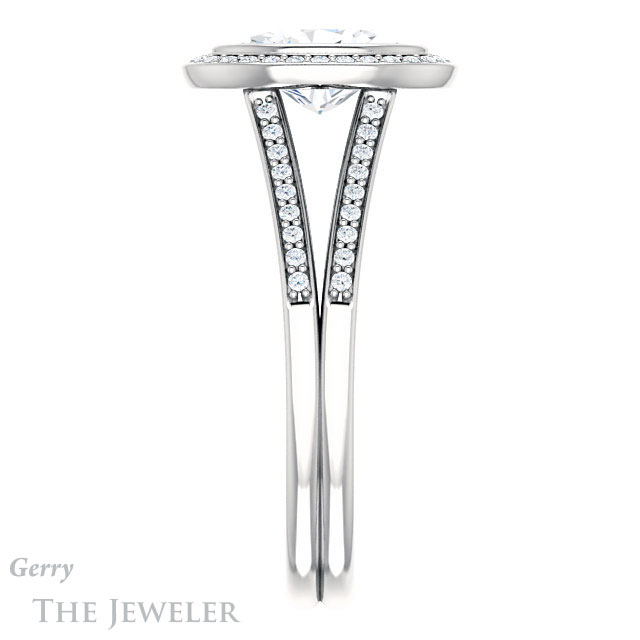 Oval Shaped Forever One Moissanite Engagement Ring #GTJ1190-oval-fo-w 3 Oval Shaped Forever One Moissanite Engagement Ring #GTJ1190-oval-fo-w