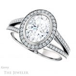 Oval Shaped Forever One Moissanite Engagement Ring #GTJ1190-oval-fo-w 5 Oval Shaped Forever One Moissanite Engagement Ring #GTJ1190-oval-fo-w