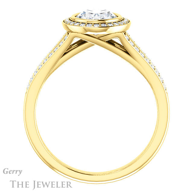 Oval Shaped Forever One Moissanite Engagement Ring #GTJ1190-oval-fo-y 2 Oval Shaped Forever One Moissanite Engagement Ring #GTJ1190-oval-fo-y