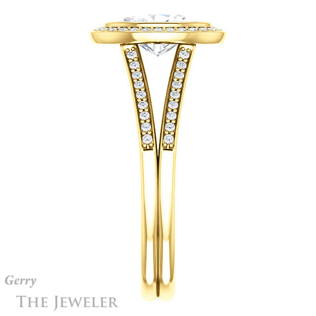 Oval Shaped Forever One Moissanite Engagement Ring #GTJ1190-oval-fo-y 3 Oval Shaped Forever One Moissanite Engagement Ring #GTJ1190-oval-fo-y