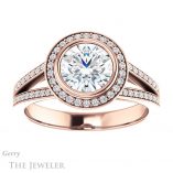 Round Cut Forever One Moissanite Engagement Ring #GTJ1190-round-fo-r 1 Round Cut Forever One Moissanite Engagement Ring #GTJ1190-round-fo-r