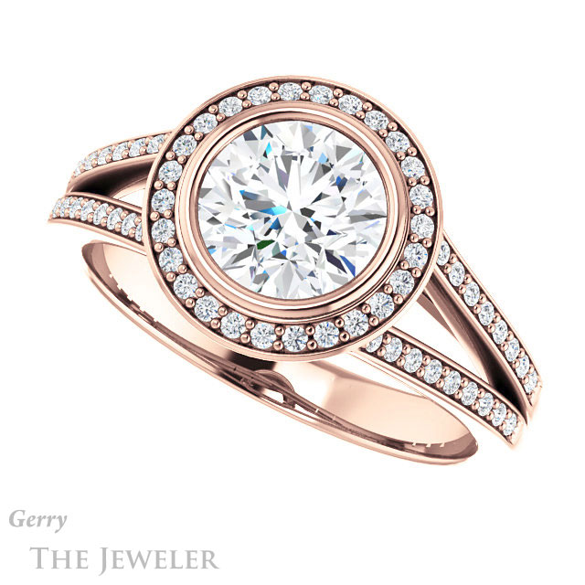 Round Cut Forever One Moissanite Engagement Ring #GTJ1190-round-fo-r 5 Round Cut Forever One Moissanite Engagement Ring #GTJ1190-round-fo-r