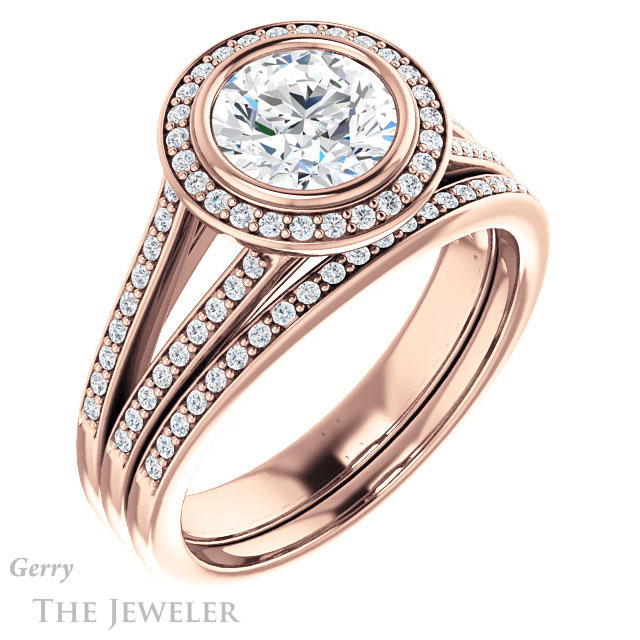 Round Cut Forever One Moissanite Engagement Ring #GTJ1190-round-fo-r 6 Round Cut Forever One Moissanite Engagement Ring #GTJ1190-round-fo-r