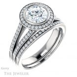 Round Cut Forever One Moissanite Engagement Ring #GTJ1190-round-fo-w 6 Round Cut Forever One Moissanite Engagement Ring #GTJ1190-round-fo-w
