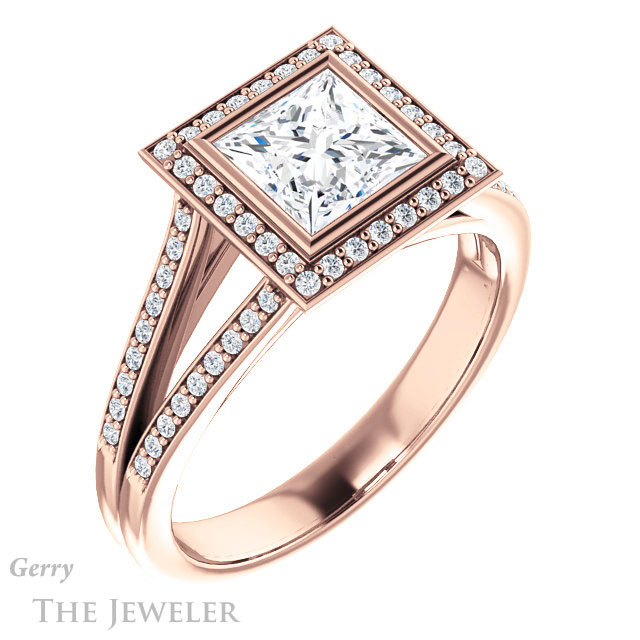 Princess Cut Forever One Moissanite Engagement Ring #GTJ1190-square-fo-r