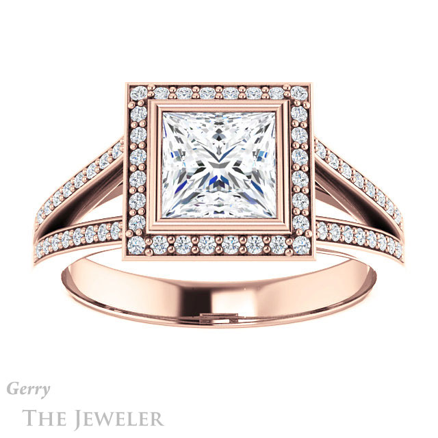 Princess Cut Forever One Moissanite Engagement Ring #GTJ1190-square-fo-r