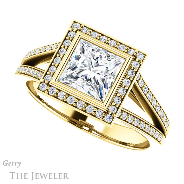 Princess Cut Forever One Moissanite Engagement Ring #GTJ1190-square-fo-y 5 Princess Cut Forever One Moissanite Engagement Ring #GTJ1190-square-fo-y