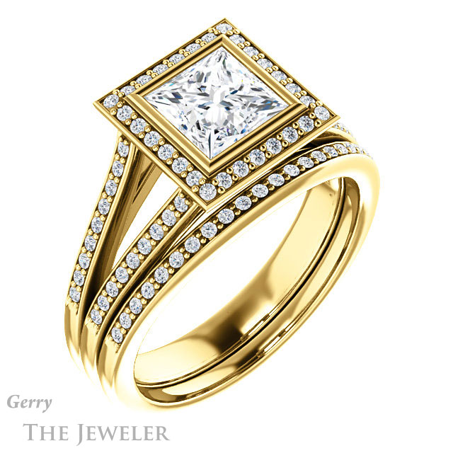 Princess Cut Forever One Moissanite Engagement Ring #GTJ1190-square-fo-y 6 Princess Cut Forever One Moissanite Engagement Ring #GTJ1190-square-fo-y