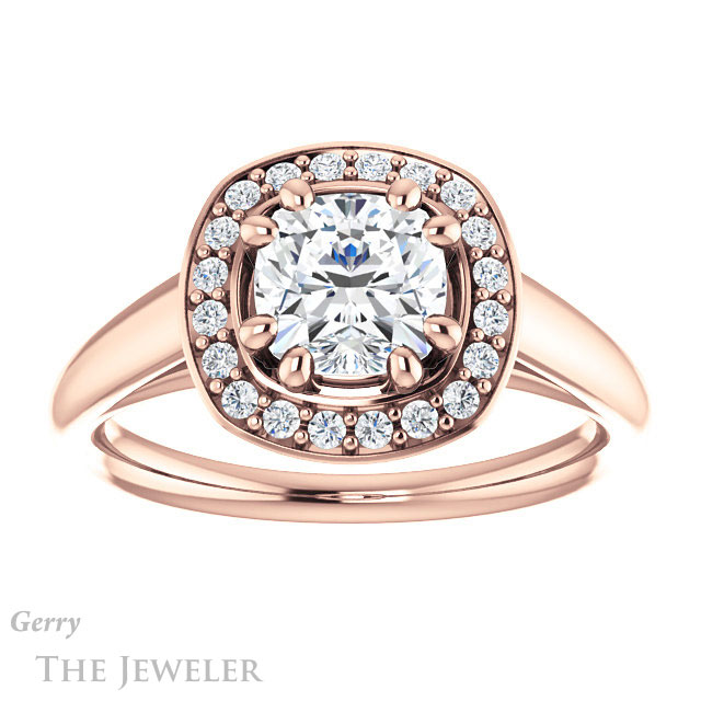 Cushion Cut Forever One Moissanite Engagement Ring #GTJ1191-cushion-fo-r