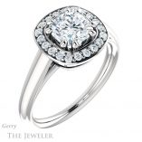 Cushion Cut Forever One Moissanite Engagement Ring #GTJ1191-cushion-fo-w