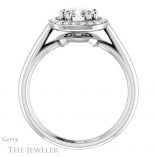Cushion Cut Forever One Moissanite Engagement Ring #GTJ1191-cushion-fo-w