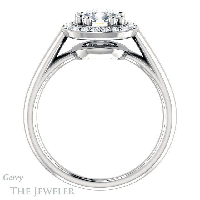 Cushion Cut Forever One Moissanite Engagement Ring #GTJ1191-cushion-fo-w