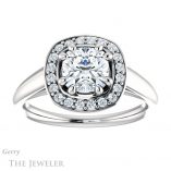 Cushion Cut Forever One Moissanite Engagement Ring #GTJ1191-cushion-fo-w