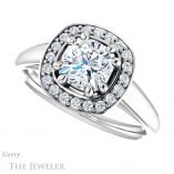 Cushion Cut Forever One Moissanite Engagement Ring #GTJ1191-cushion-fo-w