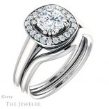 Cushion Cut Forever One Moissanite Engagement Ring #GTJ1191-cushion-fo-w