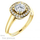 Cushion Cut Forever One Moissanite Engagement Ring #GTJ1191-cushion-fo-y