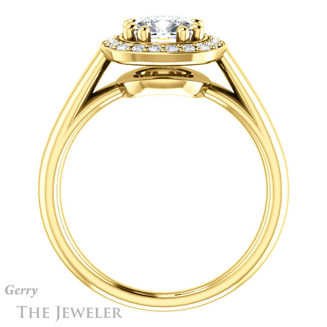 Cushion Cut Forever One Moissanite Engagement Ring #GTJ1191-cushion-fo-y