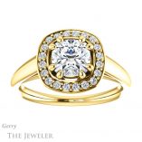 Cushion Cut Forever One Moissanite Engagement Ring #GTJ1191-cushion-fo-y