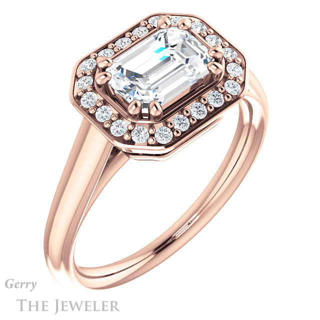 Emerald Cut Forever Brilliant Moissanite Engagement Ring #GTJ1191-emerald-fb-r