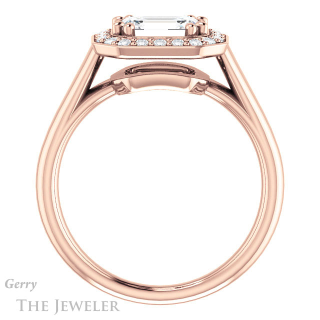 Emerald Cut Forever Brilliant Moissanite Engagement Ring #GTJ1191-emerald-fb-r