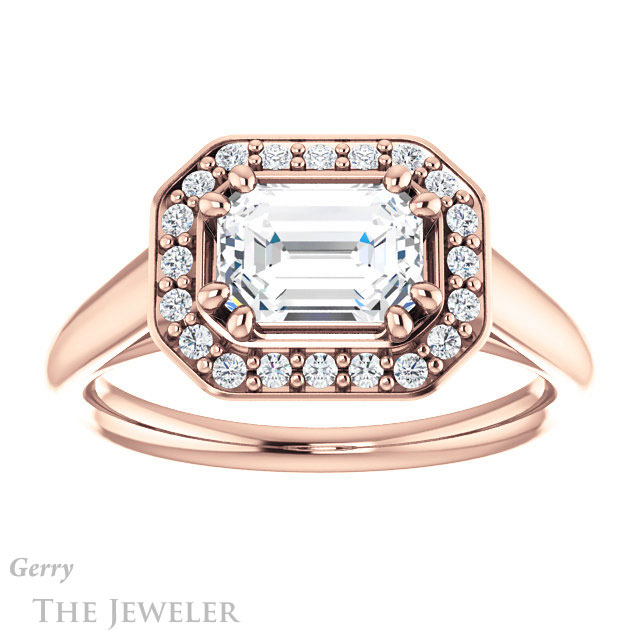 Emerald Cut Forever Brilliant Moissanite Engagement Ring #GTJ1191-emerald-fb-r
