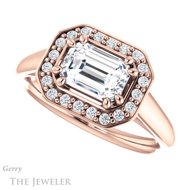 Emerald Cut Forever Brilliant Moissanite Engagement Ring #GTJ1191-emerald-fb-r