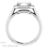 Emerald Cut Forever Brilliant Moissanite Engagement Ring #GTJ1191-emerald-fb-w