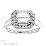 Emerald Cut Forever Brilliant Moissanite Engagement Ring #GTJ1191-emerald-fb-w
