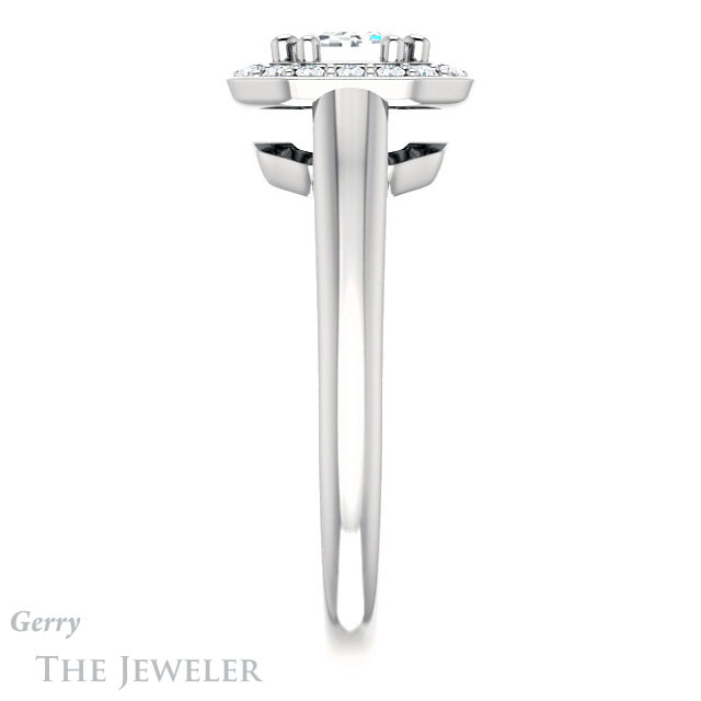 Emerald Cut Forever Brilliant Moissanite Engagement Ring #GTJ1191-emerald-fb-w