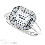 Emerald Cut Forever Brilliant Moissanite Engagement Ring #GTJ1191-emerald-fb-w