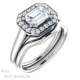 Emerald Cut Forever Brilliant Moissanite Engagement Ring #GTJ1191-emerald-fb-w