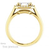 Emerald Cut Forever Brilliant Moissanite Engagement Ring #GTJ1191-emerald-fb-y