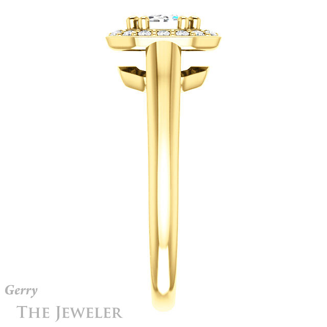 Emerald Cut Forever Brilliant Moissanite Engagement Ring #GTJ1191-emerald-fb-y