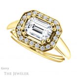 Emerald Cut Forever Brilliant Moissanite Engagement Ring #GTJ1191-emerald-fb-y