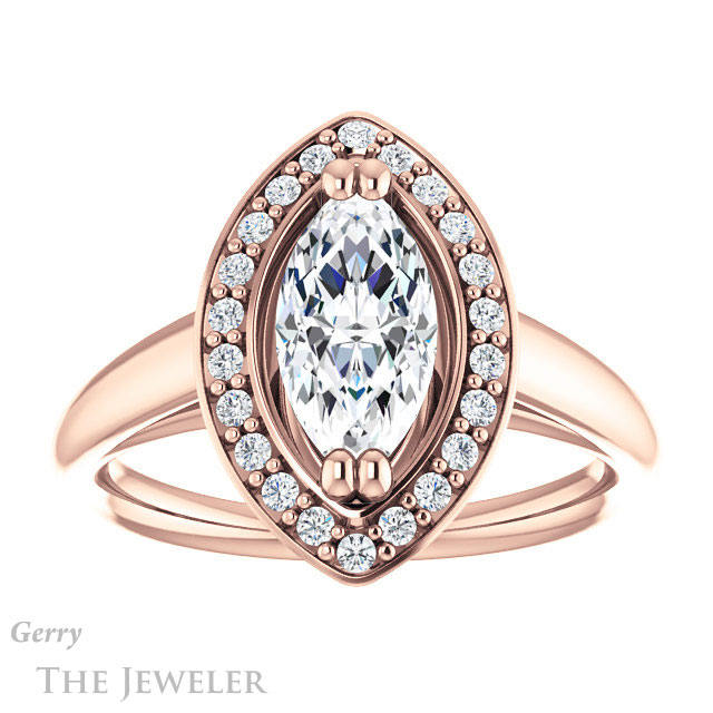 Marquise Cut Forever One Moissanite Engagement Ring #GTJ1191-marquise-fb-r 1 Marquise Cut Forever Brilliant Moissanite Engagement Ring #GTJ1191-marquise-fb-r