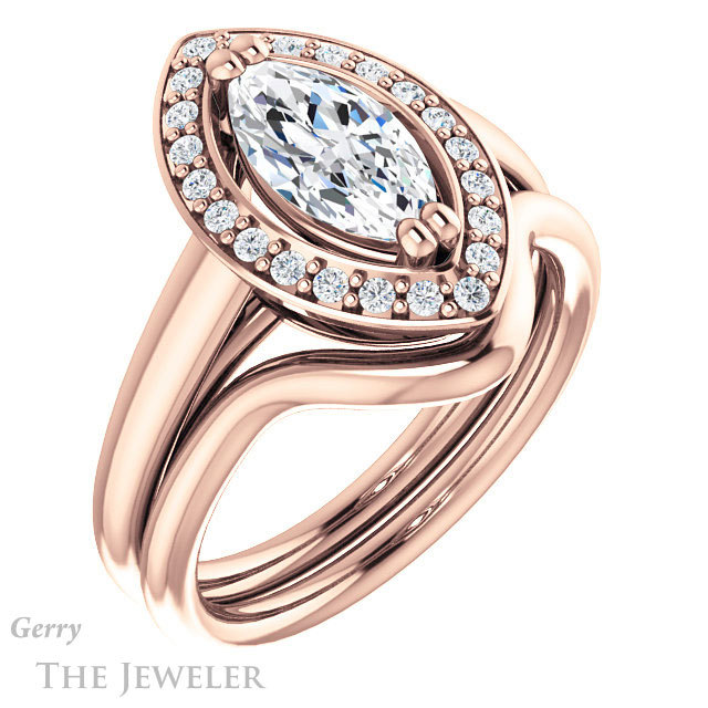 Marquise Cut Forever One Moissanite Engagement Ring #GTJ1191-marquise-fb-r 6 Marquise Cut Forever Brilliant Moissanite Engagement Ring #GTJ1191-marquise-fb-r