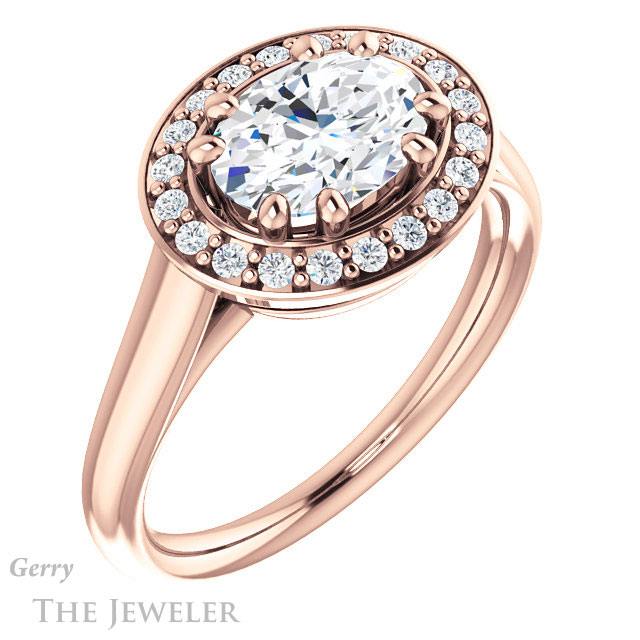 Oval Shaped Forever One Moissanite Engagement Ring #GTJ1191-oval-fo-r