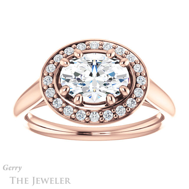 Oval Shaped Forever One Moissanite Engagement Ring #GTJ1191-oval-fo-r