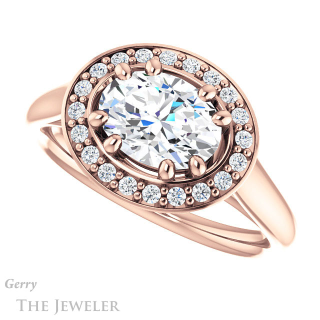 Oval Shaped Forever One Moissanite Engagement Ring #GTJ1191-oval-fo-r
