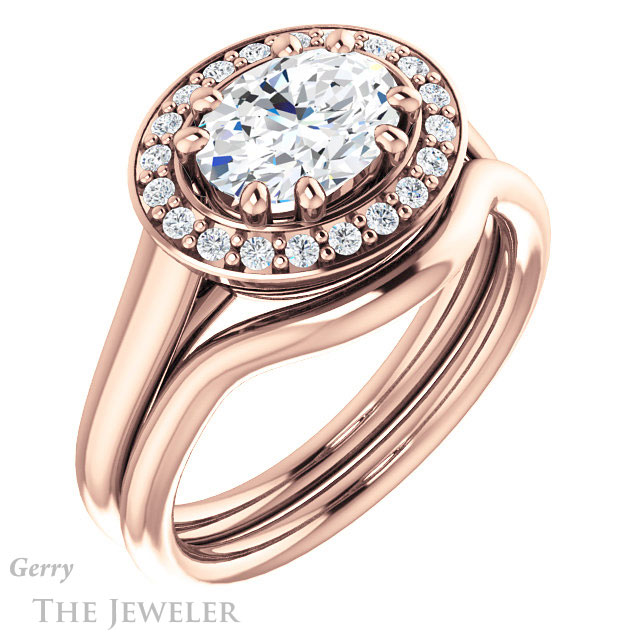 Oval Shaped Forever One Moissanite Engagement Ring #GTJ1191-oval-fo-r