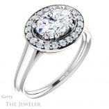 Oval Shaped Forever One Moissanite Engagement Ring #GTJ1191-oval-fo-w