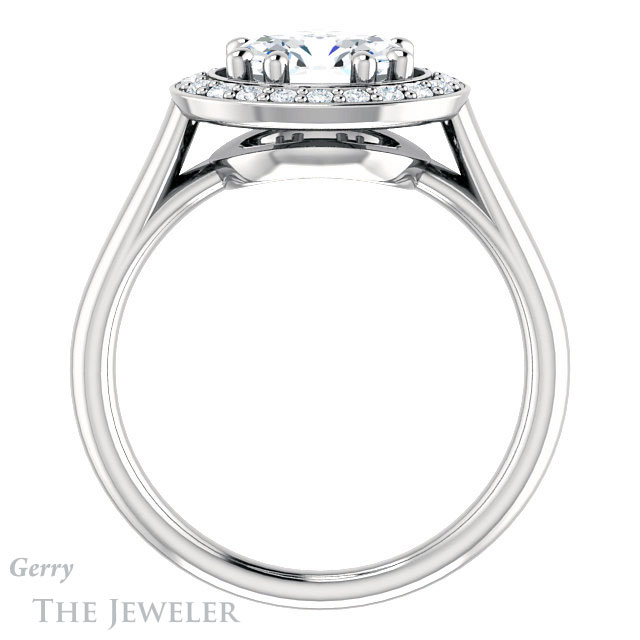 Oval Shaped Forever One Moissanite Engagement Ring #GTJ1191-oval-fo-w
