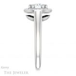 Oval Shaped Forever One Moissanite Engagement Ring #GTJ1191-oval-fo-w