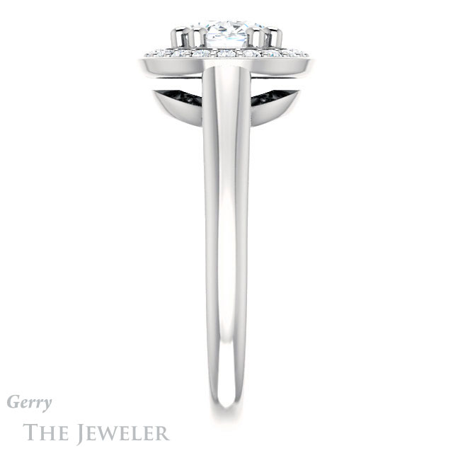Oval Shaped Forever One Moissanite Engagement Ring #GTJ1191-oval-fo-w
